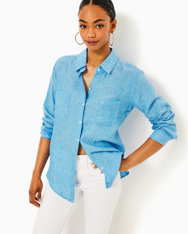 Sea View Button Down Top